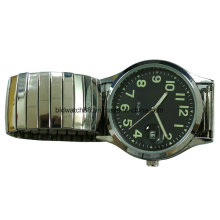 Мода Золотой сплав аналоговый часы с резинкой для мужчин